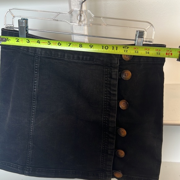Free People Side Button Black Mini Skirt - Picture 3 of 7